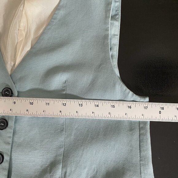 Zara Tailored Waistcoat Women’s XS Vest Top Button Up V Neck Minimalist Blue - Picture 8 of 9